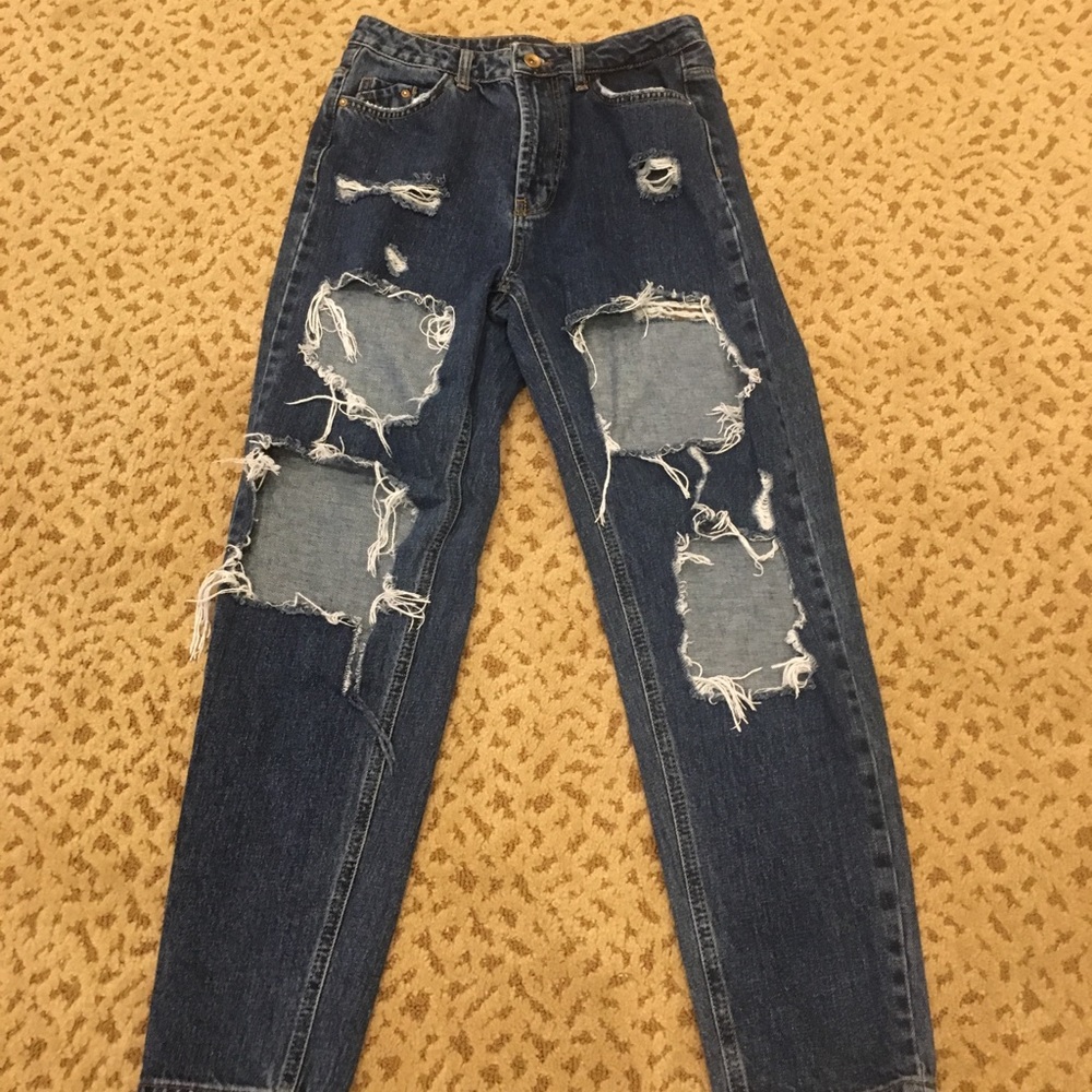 Heavily distressed boyfriend jeans from Zara